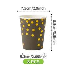 Black & Gold Polka Dot Disposable Plates, Napkins, Cups - 8 Guest Party Supplies Set, Suitable For Birthday, Wedding, Theme Party, Family Picnic - Multicolor - View 6