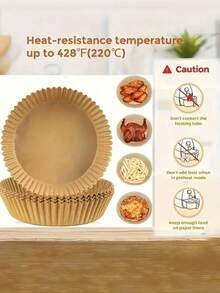 50pcs Non-Stick Air Fryer Liners - Round Parchment Paper Baking And Roasting Mats, Healthier Cooking, Easy Cleaning - Ideal For Home And Commercial Use - A - View 6