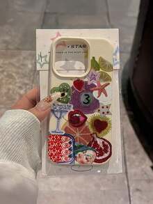 1 funda de teléfono minimalista de TPU a prueba de golpes con perlas de imitación blancas y diseño de granada bordado, compatible con 17, 16, 15, 14, 13, 12, 11 Pro, y Series, funda de teléfono premium, funda de teléfono bonita, Pascua. - 1 pieza - Ver 10