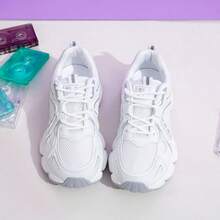 Women's New Casual Sneakers, Lightweight Tennis Shoes, Versatile Running Shoes, Cute & Fashionable Chunky Sneakers - White - View 9