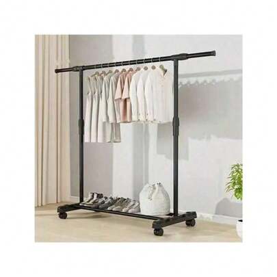 Easy-Install Metal Clothes Rack - Indoor/Outdoor Floor Standing Garment Hanger For Home And Balcony Storage