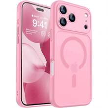 Magnetic For IPhone 17 Pro Max Case(6.9"), Upgraded [Full Camera Protection] [Compatible With Magsafe] [Translucent Matte] Shockproof Protective Phone Case, Orange - Pink - View 10