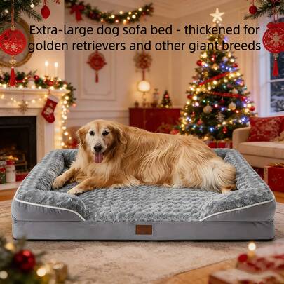 XL Dog Sofa For Large Dogs, Orthopedic Dog Bed With Sides, Big Dog Couch Bed With Washable Removable Cover, Pet Sofa With Non-Slip Bottom For Sleeping