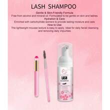 60ml Champú para pestañas, fácil de eliminar el maquillaje, limpieza suave, limpieza rápida, espuma limpiadora profesional para maquillaje de ojos, espuma de limpieza rápida de pestañas, espuma limpiadora de pestañas, desmaquillante, espuma limpiadora, textura suave de espuma para el cuidado de las pestañas - Rosa - Ver 7
