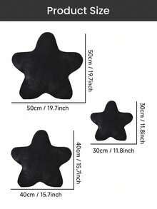 Almofada de Pelúcia Fofa em Formato de Estrela - Almofada de Pelúcia Sintética Macia, Perfeita para Sofá, Quarto e Decoração de Natal da Sala de Estar, Presente Ideal para Entes Queridos, Festa e Decoração de Quarto | Estilo Moderno | Lavável em Máquina - Preto - Visão 3