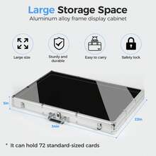 GCCSJ Display Case,Card Display Case For Shows, 34 In X 22 In Large Aluminum Cards Display Case, Portable Card Display Case With Anti Theft Lock For Sports Cards, TCG, Jewelry Exhibition - 1PC - View 6
