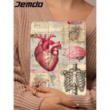 1pc Heart Organ Newspaper Graphic Tablet Protective Case, Compatible With IPad 10.2/12.9" IPad Pro 11" 2021/2020/10th Gen/IPad (A16) 11" 11th Gen 2025, Galaxy Tab A8 10.5" 2022, Matepad 10.4/Tab, With Pencil Slot, Anti-Drop, Protect Your Beloved Device, Romantic Halloween Gift For Family And Friends - 多色-2 - 查看 3