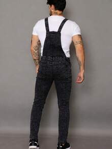 Men's Gray Graphite Denim Jumpsuit (Overalls) - Graphite - View 5
