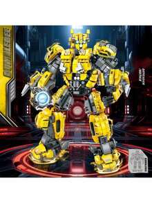 2-In-1 Transforming Robot Car Building Block Set, Transforming Robot And Vintage Car, Collector's Home Decor Toy, Car Enthusiast, Easter/Thanksgiving/Independence Day Gift, Collectible Action Figure, Posable Toy, Toy, Best Gift - Multicolor - View 13
