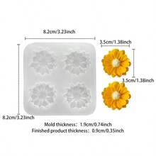 Khuôn silicon hình hoa hướng dương và hoa cúc 3D | Chịu nhiệt, có thể tái sử dụng, dễ dàng tháo khuôn, dùng làm đồ thủ công, nến/nhựa/xà phòng/thạch cao cho Ngày Valentine/Ngày của Mẹ/Đám cưới/Sinh nhật, trang trí nhà cửa, quà tặng ngày lễ - A - Xem 12