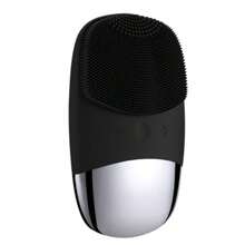 Electric Facial Cleanser - USB Rechargeable Silicone Facial Scrub, Waterproof Facial Massager, Three In One Deep Facial Cleaning Brush, Blackhead Remover, Exfoliating Agent (Pink, Gray, Black) - màu đen - Xem 1