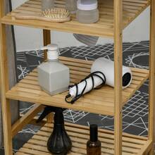 57.4 L Laundry Basket With Ironing Board And Iron, Laundry Box With 3-Tier Shelf, Removable And On-Site Removable Bag - Natural Wood Color - View 6