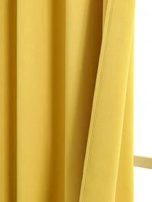 1pc Solid Color Polyester Curtain Panel, Blackout Curtain For Living Room, Bedroom, Darkens Room, Yellow - Yellow - View 6