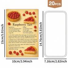 20 Buah Kartu Pos Pembuatan Makanan Penutup Bergaya Vintage, Kit Kolase Dinding Resep Kue dengan Bahan-Bahan Penting & Petunjuk Langkah demi Langkah, Panduan Pembuatan Makanan Penutup Poster Kecil untuk Dekorasi Dapur Rumah - Set - View 3