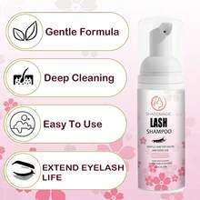 60ml Champú para pestañas, fácil de eliminar el maquillaje, limpieza suave, limpieza rápida, espuma limpiadora profesional para maquillaje de ojos, espuma de limpieza rápida de pestañas, espuma limpiadora de pestañas, desmaquillante, espuma limpiadora, textura suave de espuma para el cuidado de las pestañas - Rosa - Ver 4