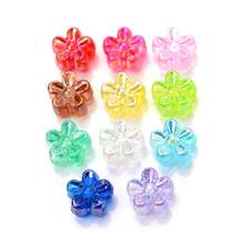 100pcs 4X7mm Acrylic Shiny Flower Beads AB Color Spacer Beads For Jewelry Making Bracelets, Necklaces DIY Keychain Pendants Accessories - Flower - View 5