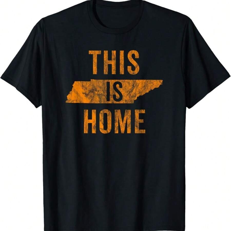 This Is Home Tennessee State Orange Proud Fan Gift Vintage T-Shirt - màu đen - Xem 1