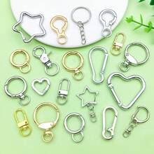 5/10个装钥匙扣夹银色金属钥匙扣，带旋转弹簧钩，龙虾扣，适用于情人节钥匙扣、珠宝制作、钥匙链扣环 - 彩色 - 查看 3