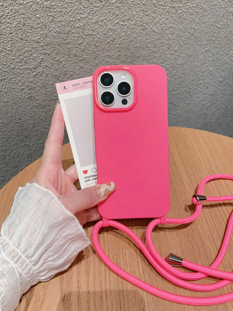 钥匙扣挂绳，1 件装，哑光大孔可调节挂绳，软 TPU 手机壳，兼容 17/16 Air/17 Pro/17 Pro Max、16/16 Plus/16 Pro/16 Pro Max、15/15 Plus/15 Pro/15 Pro Max、14/14 Plus/14 Pro/14 Pro Max、13/13 Pro/13 Pro Max、12/12 Pro/12 Pro Max、11/11 Pro Max、X/XS/XR/XS Max，玫瑰红 - 玫紅色 - 查看 1