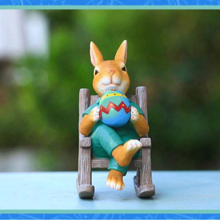 2026年热销复活节彩蛋兔子摇椅摆件，室内桌面装饰礼品，树脂工艺品惊喜礼物 - 完美礼物 - 生日礼物 - 节日礼物 - 情人节礼物 - 礼品 - 收藏品 - 复活节礼物 - 手工活动 - 派对礼品 - 儿童派对礼品 - 趣味 - 青少年创意礼物 - 彩色 - 查看 7