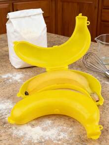 1/2pcs Banana Protector Storage Box, Anti‑Pressure Shockproof Fruit Keeper, For School Lunch Bag Backpack Travel, For Students Children, Popular Portable Snack Container, Ventilated Reusable Banana Carrying Case - Multicolor - View 2