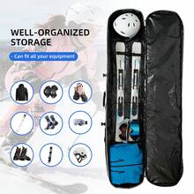 Dunkelgrau - Vollgepolsterter Einzelbrett-Skisack, beinhaltet eine feste Vorrichtung für ein oder zwei Bretter, Größe 163cm, kann Ski, Skistiefel, Helm, Bindungen, Kleidung und die meiste Skiausrüstung aufnehmen - Dunkelgrau - Übersicht 4