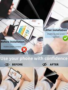 2pcs Anti-Spy Screen Protector Film, Compatible With 9th Gen (10.2-Inch)/ 10th Gen (10.9-Inch) 2022/ Air (11-Inch) 2024/ Air (13-Inch) 2024/ Pro (11-Inch) 2024/ Pro (13-Inch) 2024/ Air 13 2025(M3)/ Air 11 2025(M3)/ 2025( A16), Scratch-Resistant, Compatible With Samsung Tablets - Black - View 6