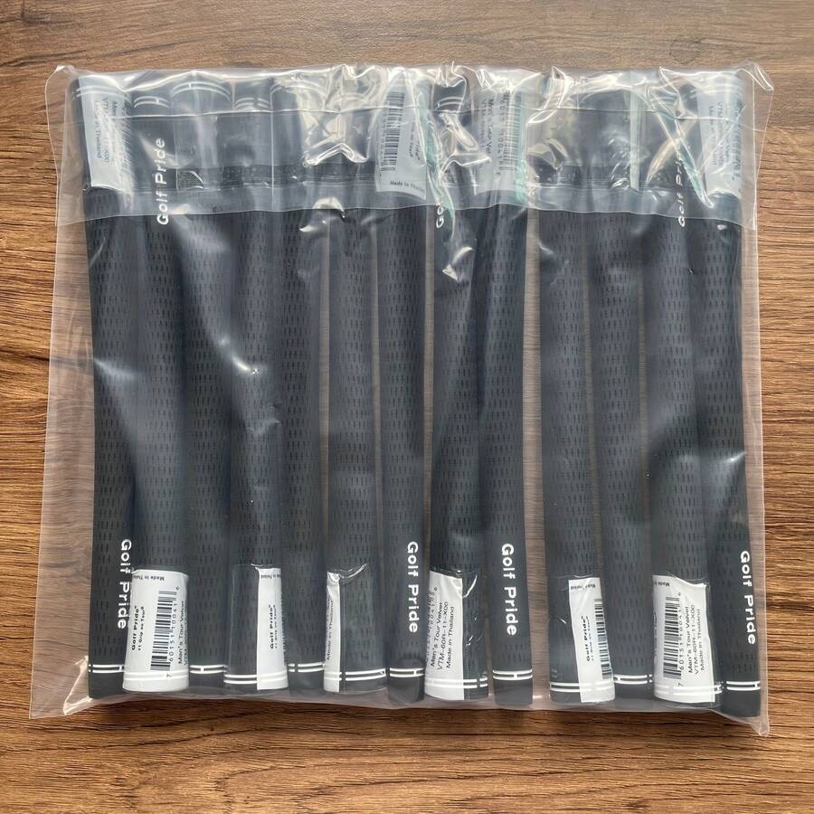 13pcs/Set Interlocking Pattern Golf Grip Set - Premium Rubber Material For Men/Women - Black - View 1