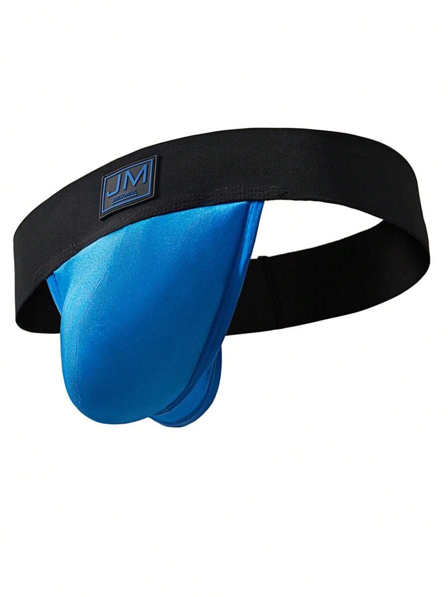 1件 JOCKMAIL 时尚性感男士丁字裤 - 藍色 - 查看 1