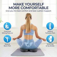 Cushion Amp Lumbar Support Pillow Memory Foam Chair Pad Back Cushion For Office Chair Car Seat Wheelchair Travel, Reduce Tailbone Pressure And Improve Comfort, Orthopedic Sciatica Hip Pain Relief - B0B75KV4XN - View 4