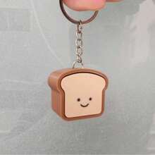 3D Printed Bread Toast Button Fidget Toy, Funny Creative Keychain, Multi-Functional Bag Charm, Finger Press Stress Relief Toy, Desktop Mini Ornament, Holiday & Birthday Gift - Multicolor - View 11