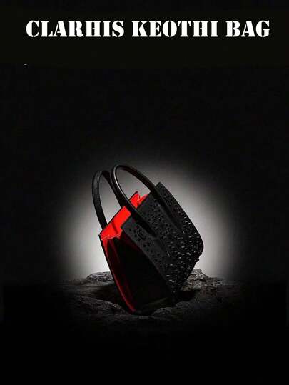 This Stylish, Classic, And Versatile Rhinestone-Embellished Handbag Features A Color-Blocked Fabric Design, Creating An Elegant Square Look. It Can Also Be Worn As A Crossbody Wallet. The Zipper Closure Makes It A Perfect Morning/Afternoon Commuter Bag, Suitable For Shopping, Work, Or Parties.