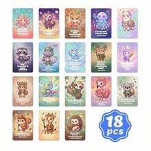 18Pcs Animal Virtue Inspirational Cards Set - "Octopus: Multitask With Grace", "Panda: Balance Is Key" Inspirational Quotes, For Vision Board, Journal & Gift For Mindful Teens - Multicolor - View 3