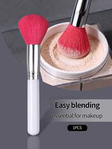 1支白色弧形散粉刷，可作修容刷、高光刷、腮红刷，大号圆形化妆刷，软毛化妆刷 - 白色 - 查看 2