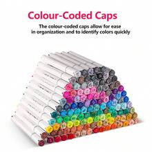 Chen Rui 168/120/100/80/60 Colores Rotuladores de Arte de Doble Punta, Adecuados para Pinceles y Rotuladores de Punta Biselada, para Pintura, Colorear, Bocetos, Diarios, Toma de Notas, Planificadores, Suministros de Arte, Rotulador Blanco, Regalo para Estudiantes Vuelta al Cole, Rotuladores de Arte Fluorescentes - E-blanco - Ver 7