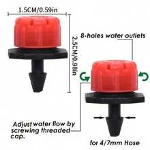 5/10/15/20/25 DIY Garden Drip Irrigation Hose Design, Gardening Drip Irrigation System, Red Double-Outlet Drippers Watering Micro Sprinklers Set, DIY Flower Pots Auto Adjustable Watering Garden Tools - One Size - View 6