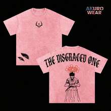 Sukuna "The Disgraced One" Vintage Washed Oversized Gym T-Shirt –  Anime Graphic Tee,  Curse King Manga Shirt, Streetwear Casual Apparel, Unisex Top, Gift For JJK Fans - 黑色 - 查看 5