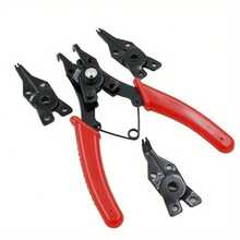 4-In-1 Circlip Pliers Set Snap Ring Pliers Multi Crimp Removable Plier Head Retaining Circlip Pliers Hand Tools Multifunctional - 1 Set - View 3