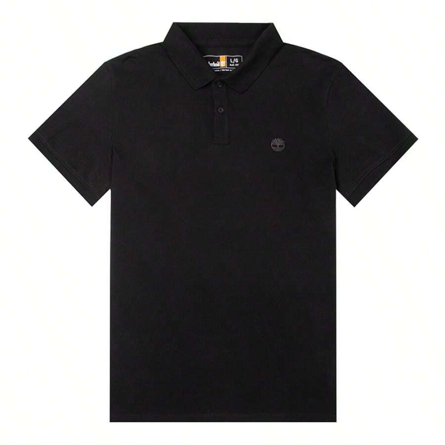 Timberland Men's Soft Polo Shirt, Comfortable Minimalist Polo Short Sleeve, Suitable For Outdoor, Commuting, A2EPMX65 - Black - View 1