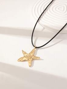 1件夏季沙滩海星吊坠项链（女士款） - 金色 - 查看 2