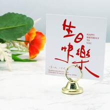 Soporte de metal para bloc de notas, número de mesa, clip para tarjeta de lugar con base circular para boda, fiesta, recepción, señal, soportes para fotos - Multicolor - Ver 1