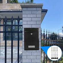 1PC Outdoor Lockable Mailbox With Key. This Large Wall-Mounted Mailbox Features A Security Lock To Ensure Secure Mail Collection. It Is Made Of Metal And Is Black In Color. - Black - View 6
