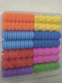 4个/14个/24个/28个 儿童硅胶笔套 感官笔套 纹理笔筒（颜色随机） - 彩色 - 查看 4