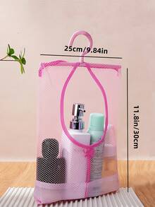 Portable Shower Caddy - Transparent Mesh Shower Caddy, Toiletry Bag, Makeup Bag, Tote Basket, Durable Clear Bag, Toiletry Bag, Makeup Bag, Portable Shower Caddy - Transparent Mesh Shower Caddy, Tote Basket, Suitable For Dorm, Bathroom, Gym, Camping, Quick-Dry Shower Bag, Travel Essentials, Vacation, Summer, Back To School, School Toiletry Bag, Travel Waterproof Toiletry Bag - Multicolor - View 6