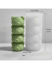 Stackable Bear, Pig, Rabbit, Turtle Animal Silicone Mold For Scented Candle Making - White - View 2