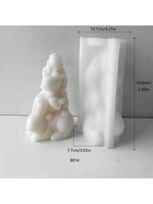 Stackable Bear, Pig, Rabbit, Turtle Animal Silicone Mold For Scented Candle Making - White - View 3