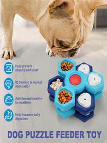 2/3/4 Tier Rotating Pet Dog Bowl, Cat Dog Multi-Layer Feeding Dish Interactive Puzzle Game Anti-Choke Bowl, Pet Supplies, Light Blue, Dark Blue, Ideal Dog Gift - 10ml - View 10