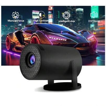 180° Adjustable Quick Focus Portable Projector - Compatible With IOS/Android/Windows, Suitable For Home Theater And Smartphone/USB Playback (With Remote Control)