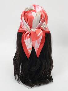 1pc Women's Lightweight Feather Print Bandana Scarf, Fresh And Flowy - Multicolor - View 11