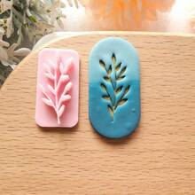 Minimalist Botanical Leaf & Branch Polymer Clay Mold Set For Handmade Earrings & Pendants - TH81 - View 8